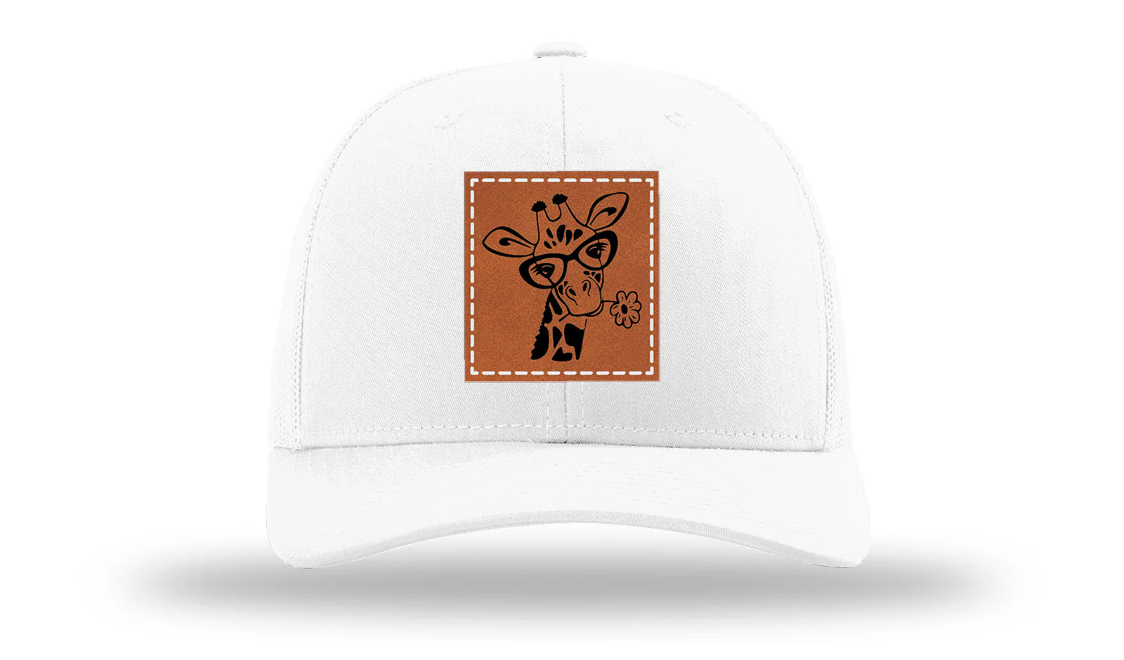Giraffe with Daisy Leather Patch Richardson 112 Hat - Image 5