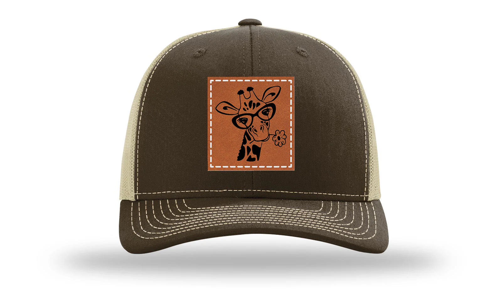 Giraffe with Daisy Leather Patch Richardson 112 Hat - Image 8