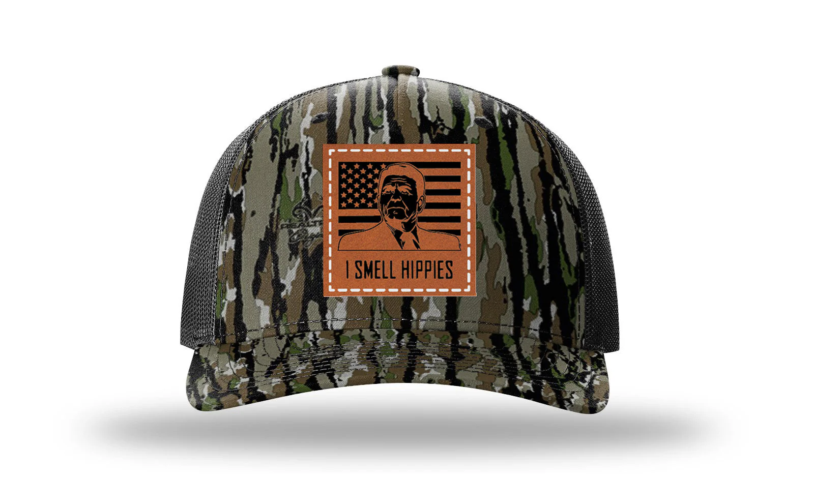 I Smell Hippies Leather Patch Richardson 112PFP Hat - Image 14