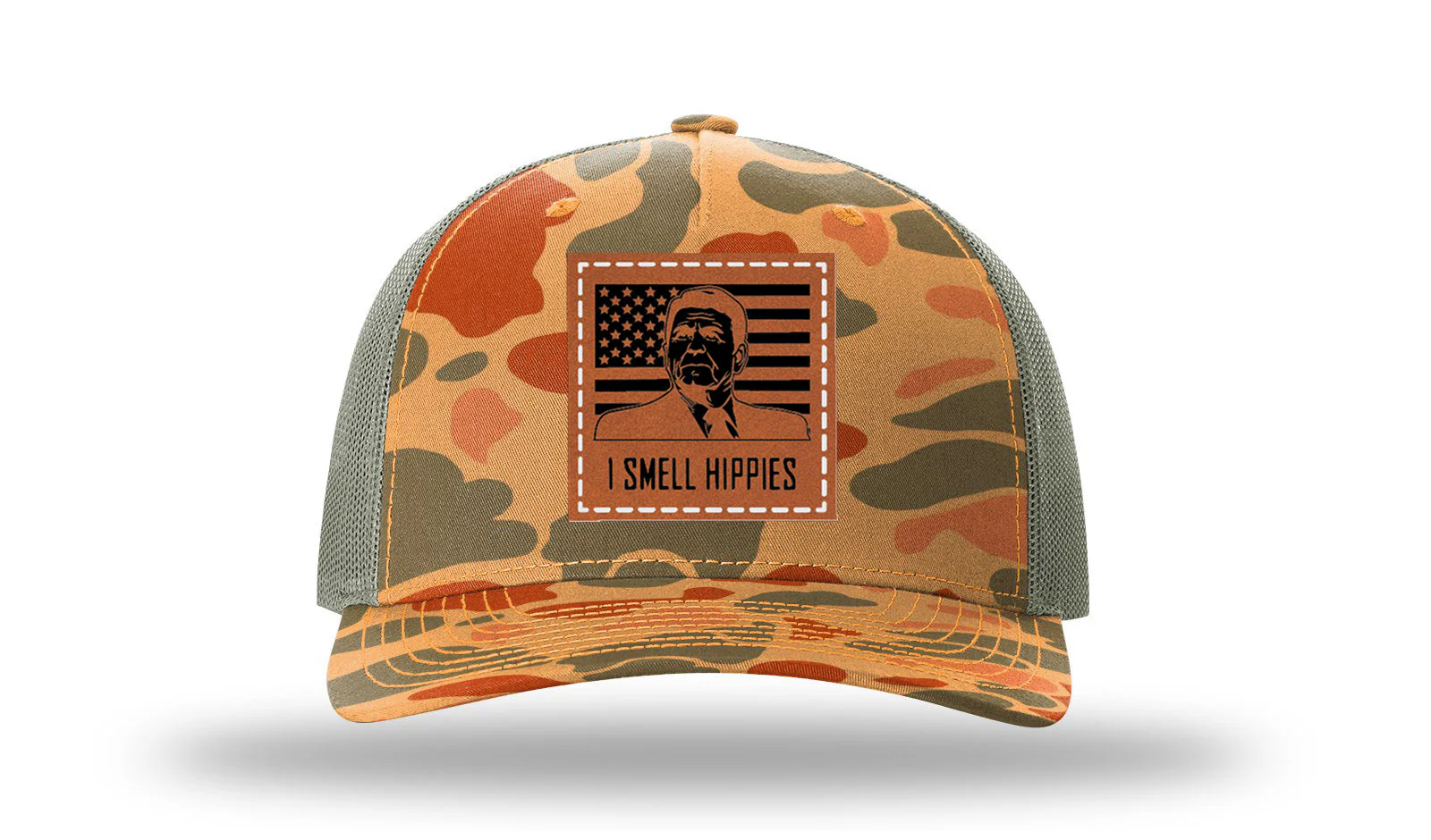 I Smell Hippies Leather Patch Richardson 112PFP Hat - Image 17