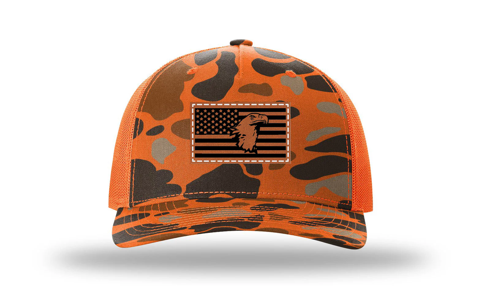 Eagle Flag Leather Patch Richardson 112PFP Hat - Image 3