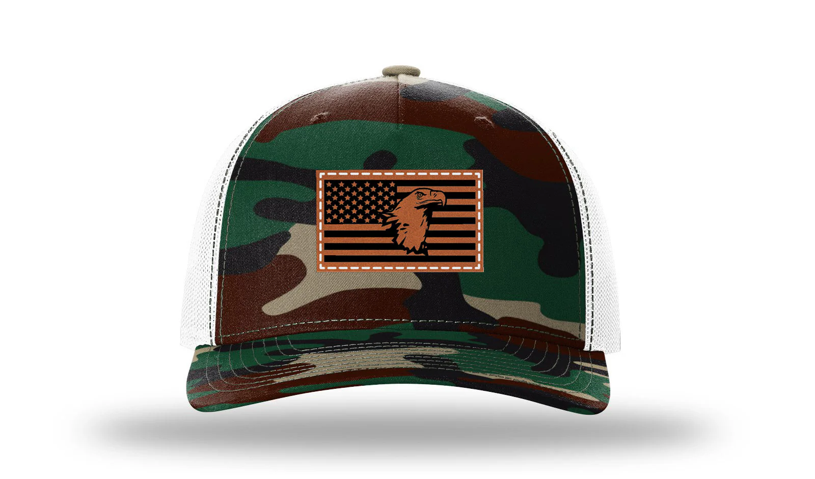 Eagle Flag Leather Patch Richardson 112PFP Hat - Image 7