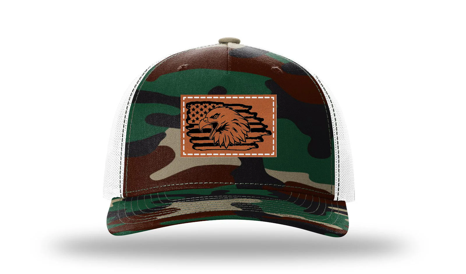Eagle Flag 2 Leather Patch Richardson 112PFP Hat - Image 7