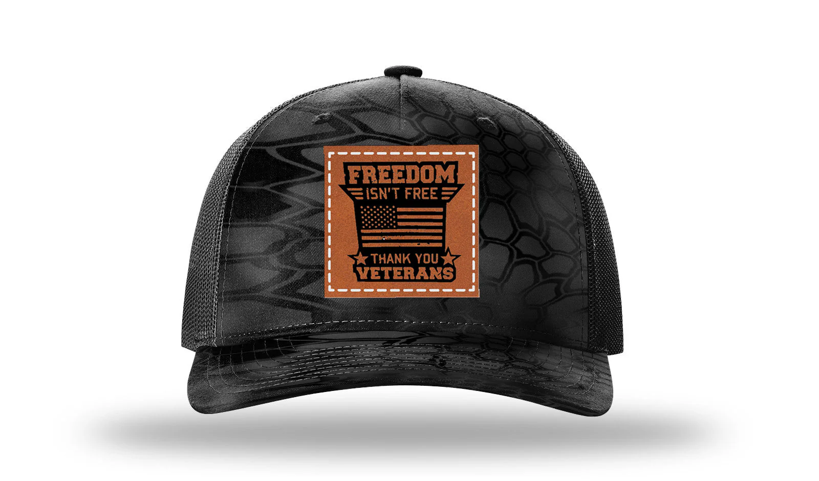 Freedom Isn't Free 2 Leather Patch Richardson 112PFP Hat - Image 10