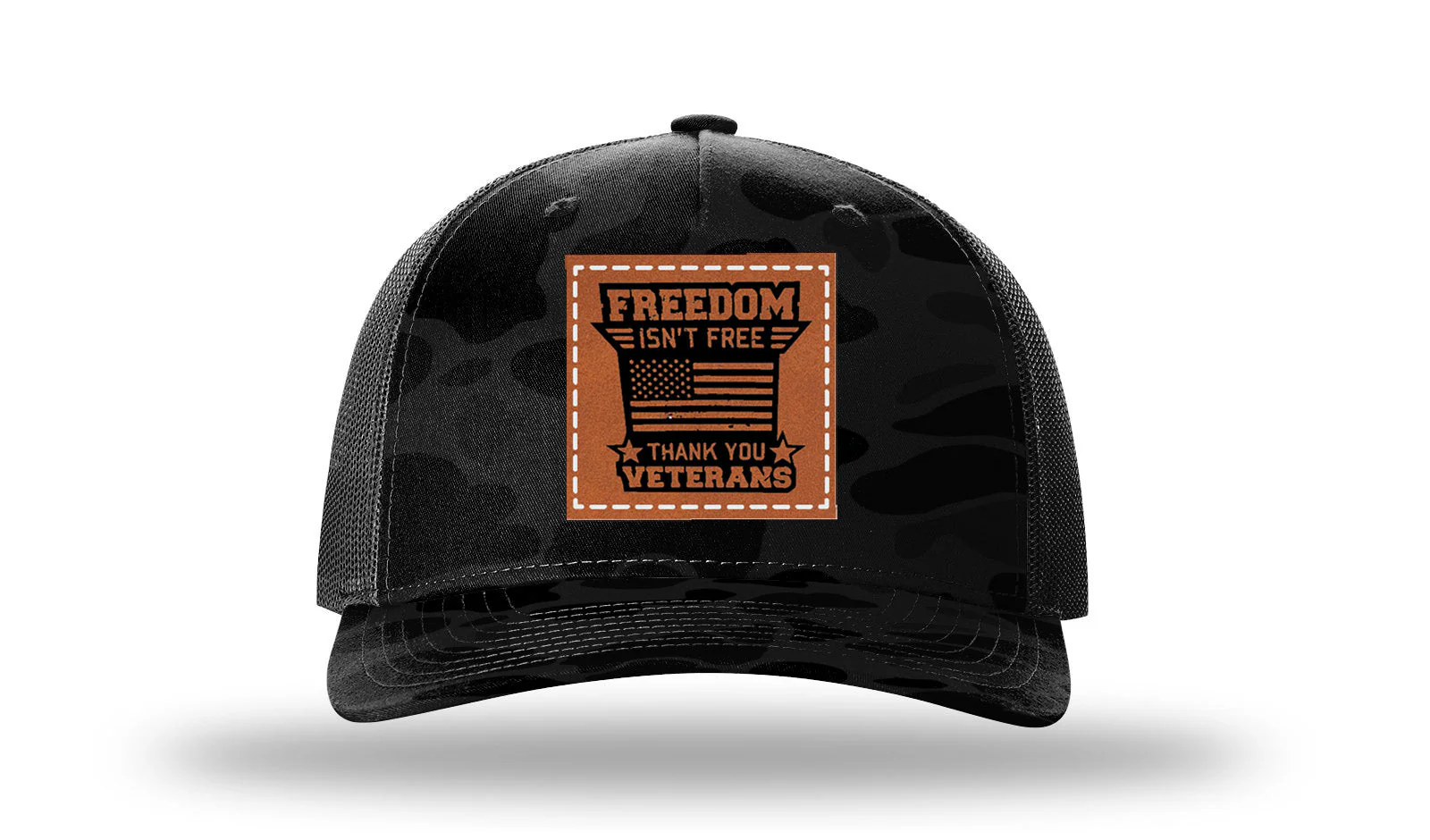 Freedom Isn't Free 2 Leather Patch Richardson 112PFP Hat - Image 15