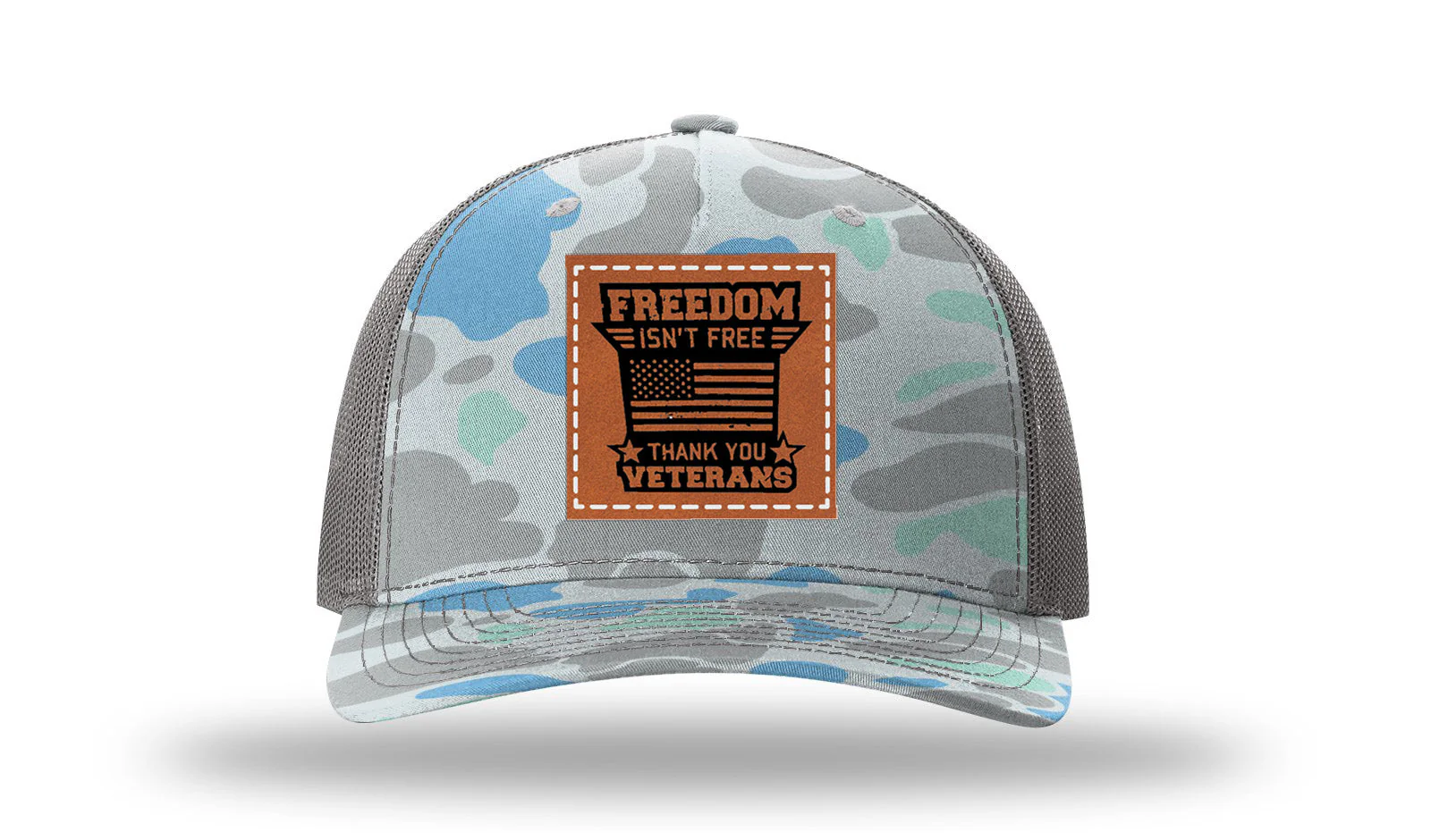 Freedom Isn't Free 2 Leather Patch Richardson 112PFP Hat - Image 16