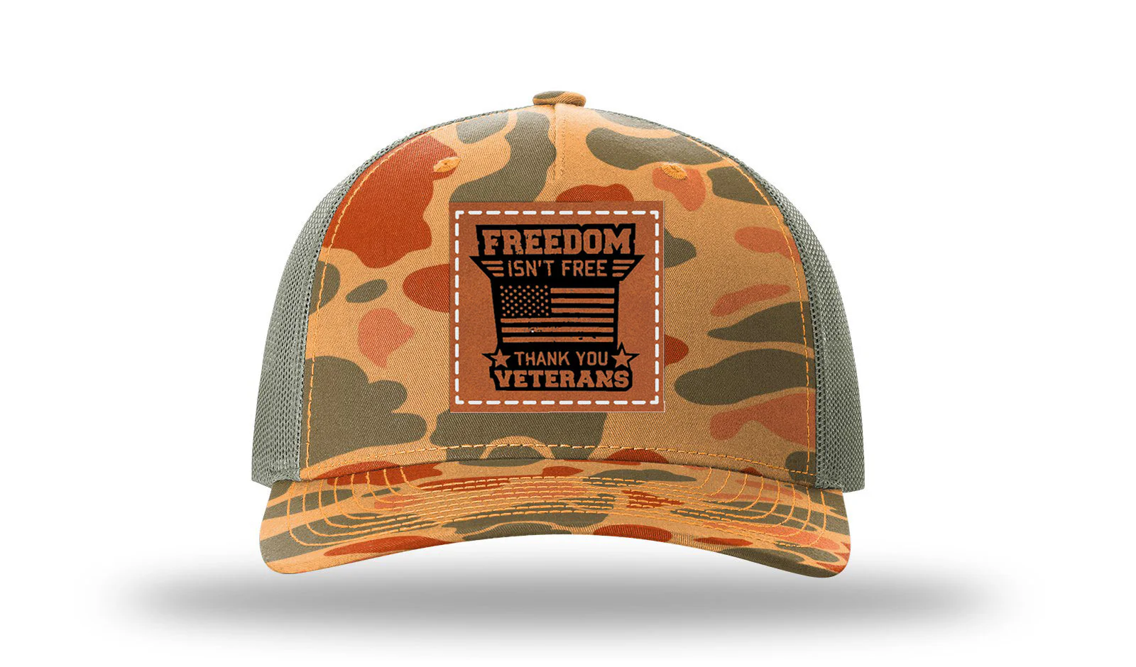 Freedom Isn't Free 2 Leather Patch Richardson 112PFP Hat - Image 17