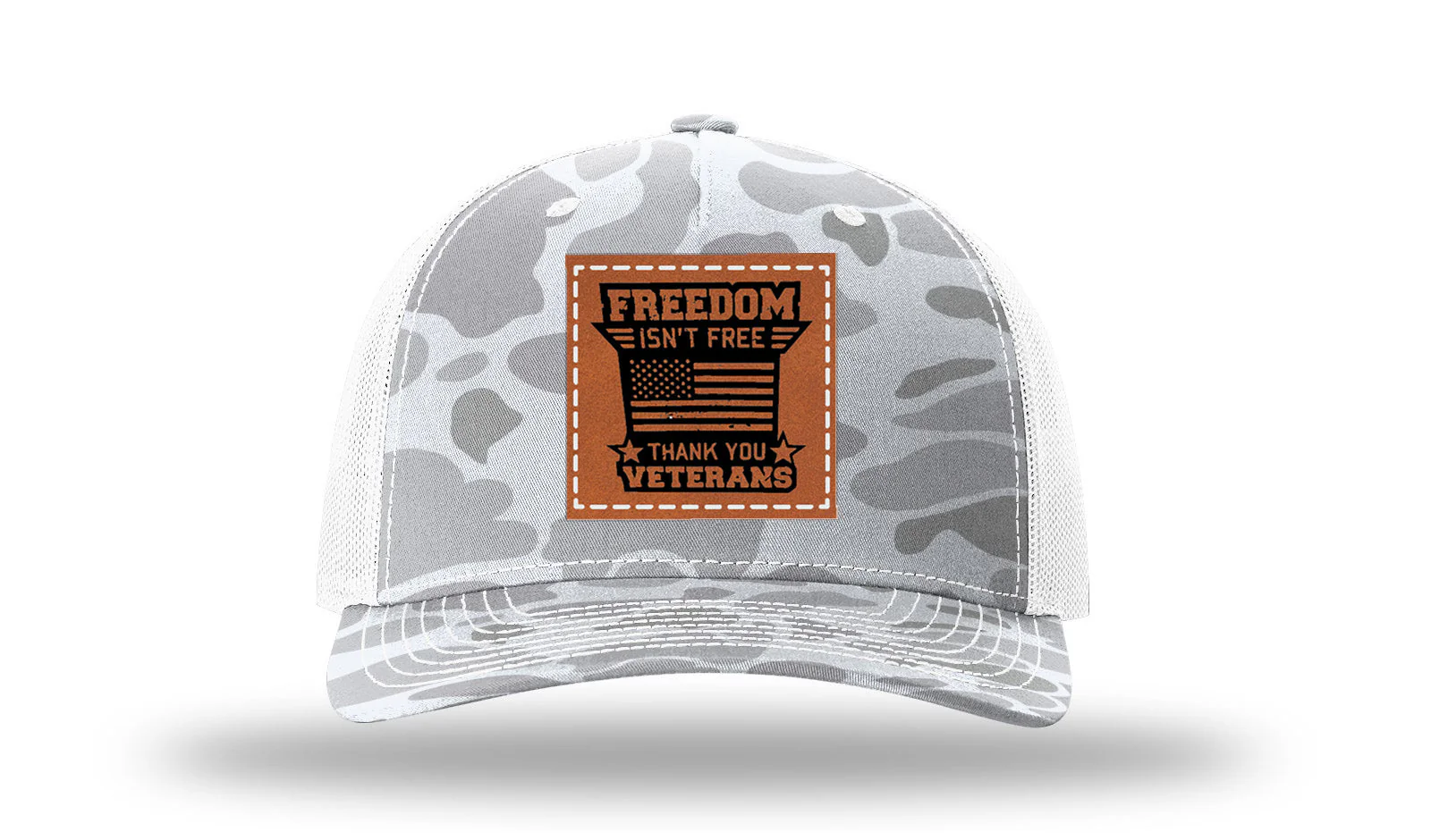 Freedom Isn't Free 2 Leather Patch Richardson 112PFP Hat - Image 4