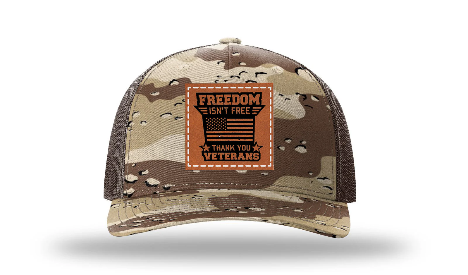 Freedom Isn't Free 2 Leather Patch Richardson 112PFP Hat - Image 5