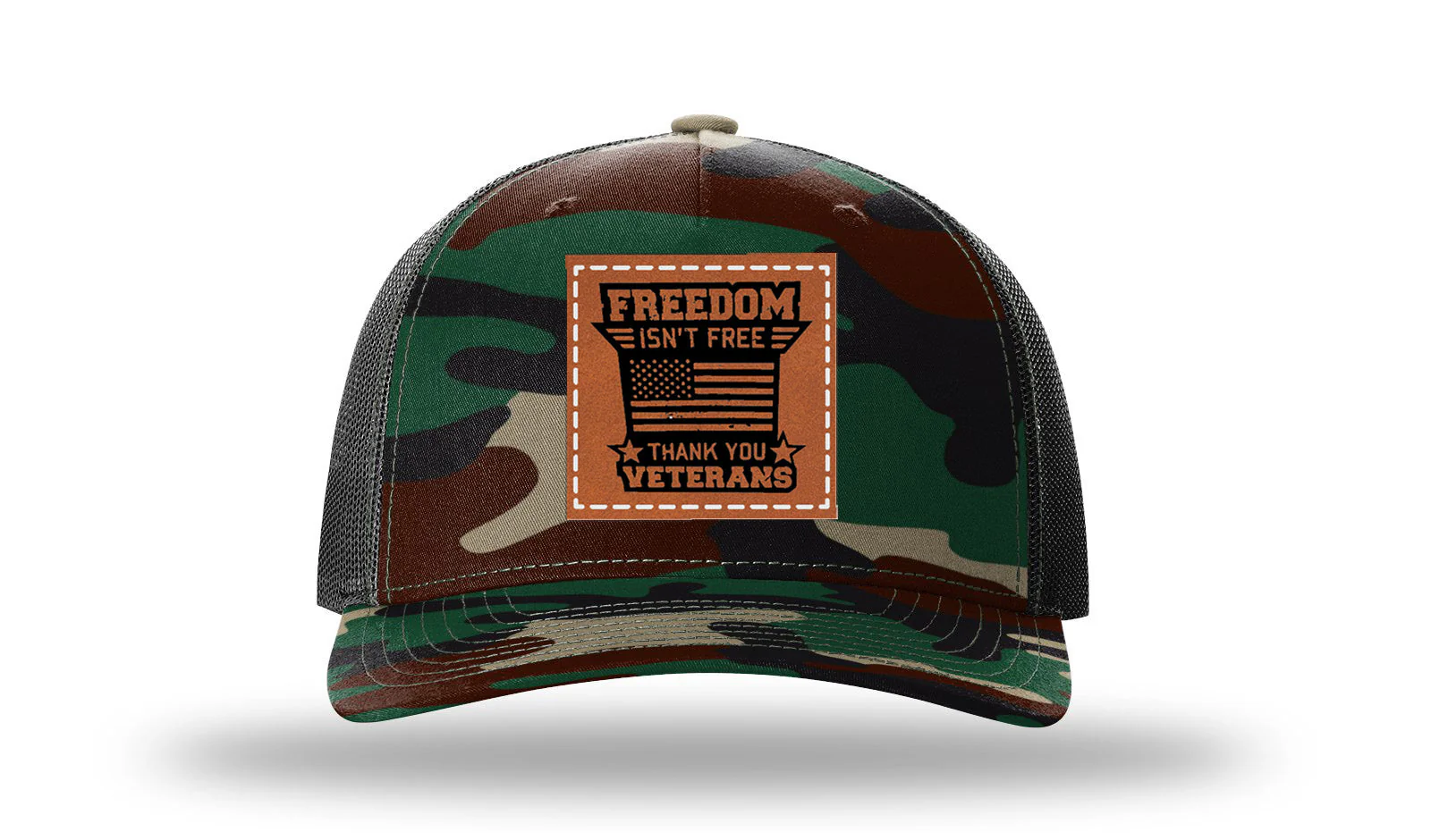 Freedom Isn't Free 2 Leather Patch Richardson 112PFP Hat - Image 6