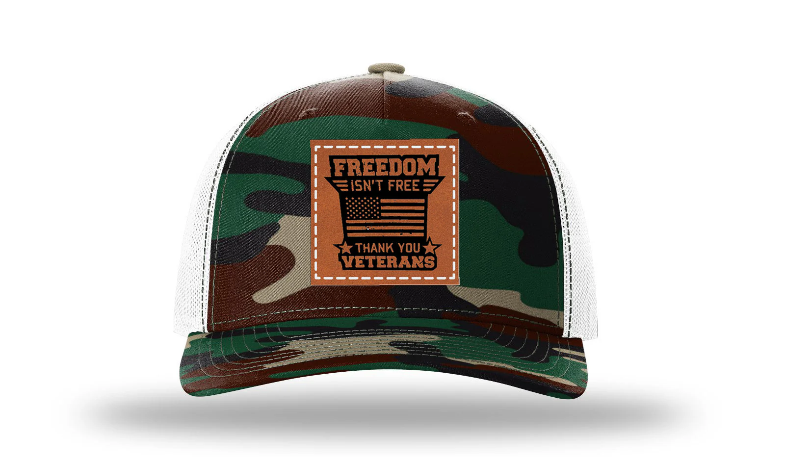 Freedom Isn't Free 2 Leather Patch Richardson 112PFP Hat - Image 7