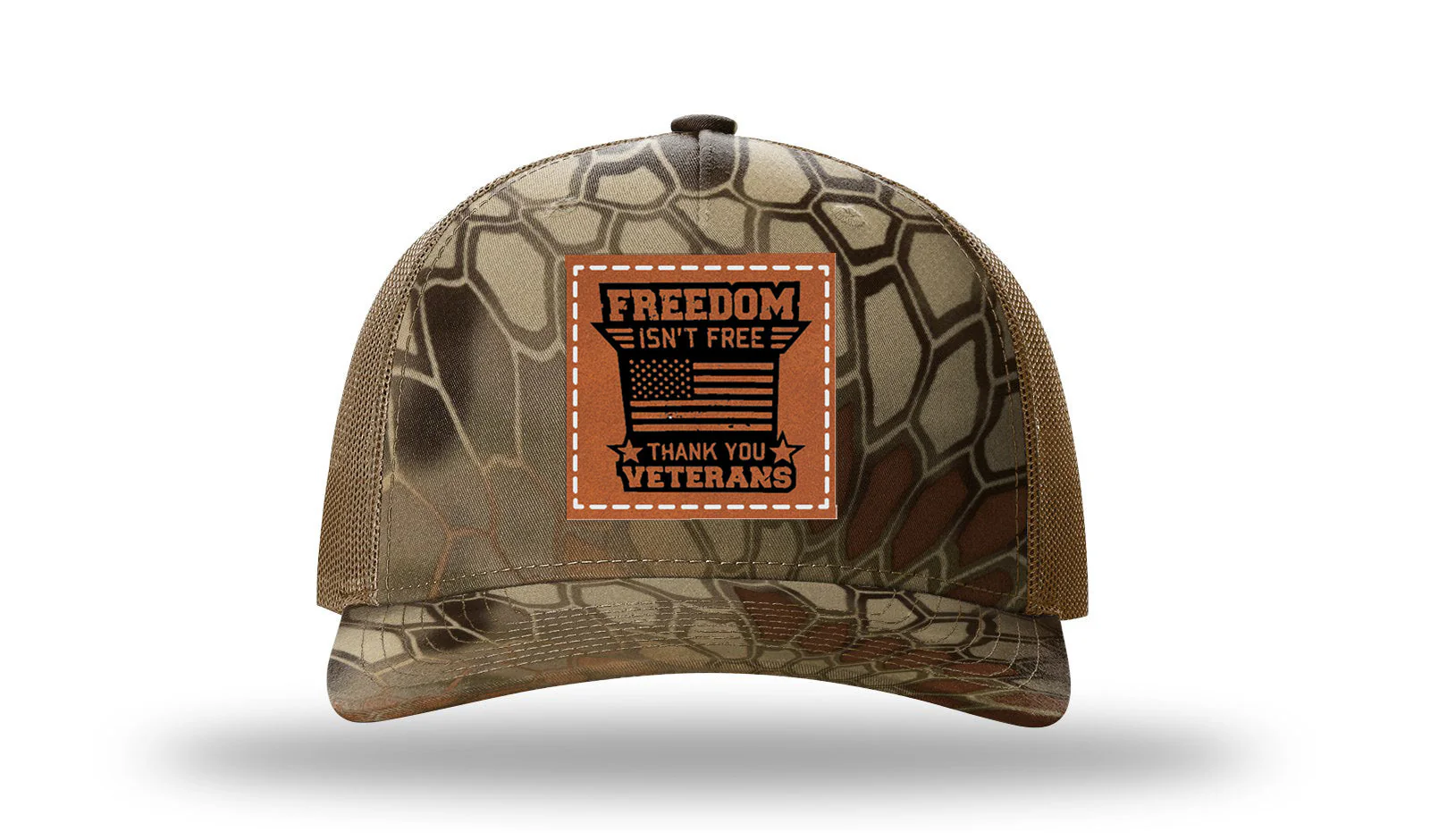 Freedom Isn't Free 2 Leather Patch Richardson 112PFP Hat - Image 9