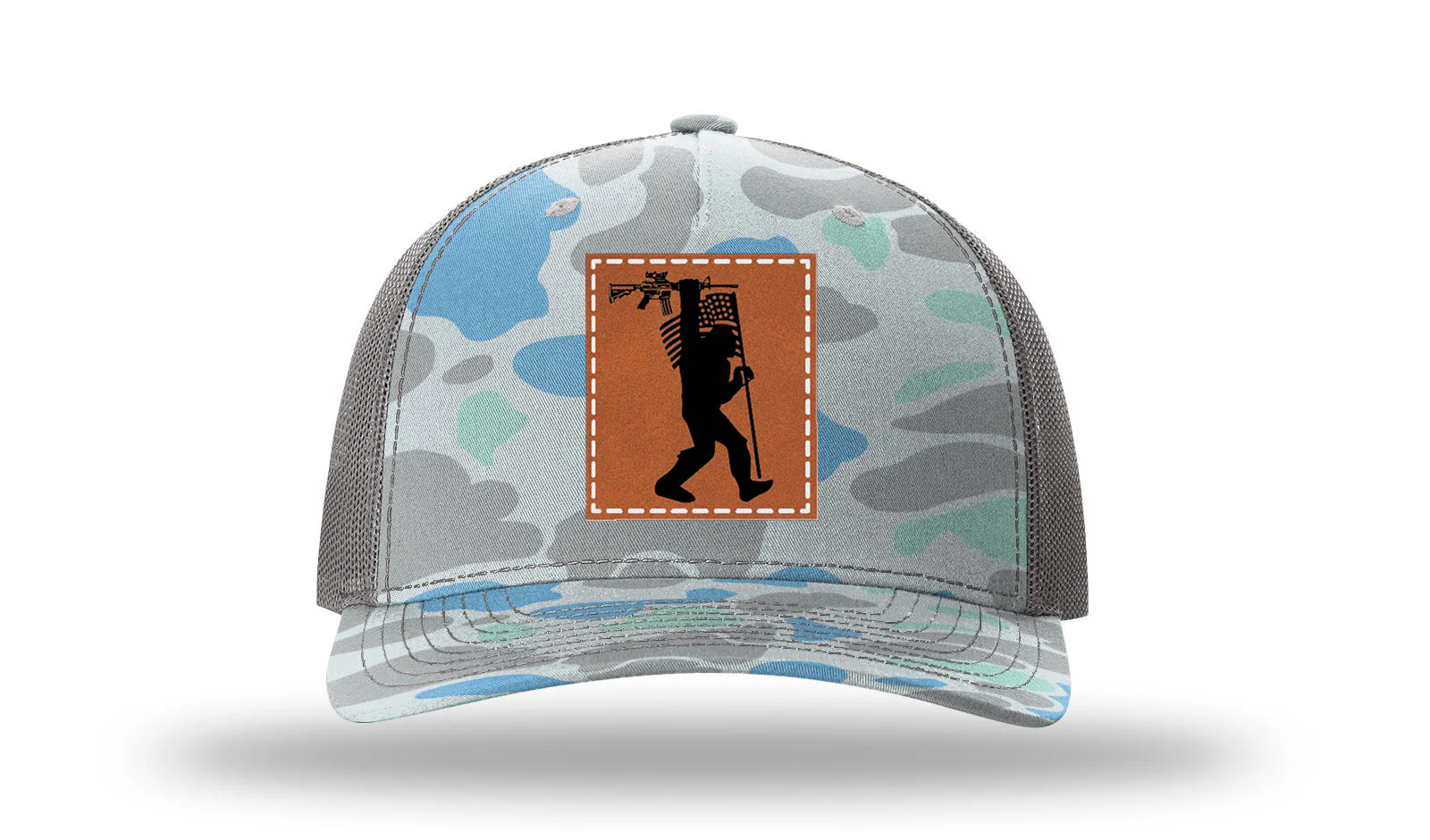 Squatch AR Flag  Leather Patch Richardson 112PFP Hat - Image 15