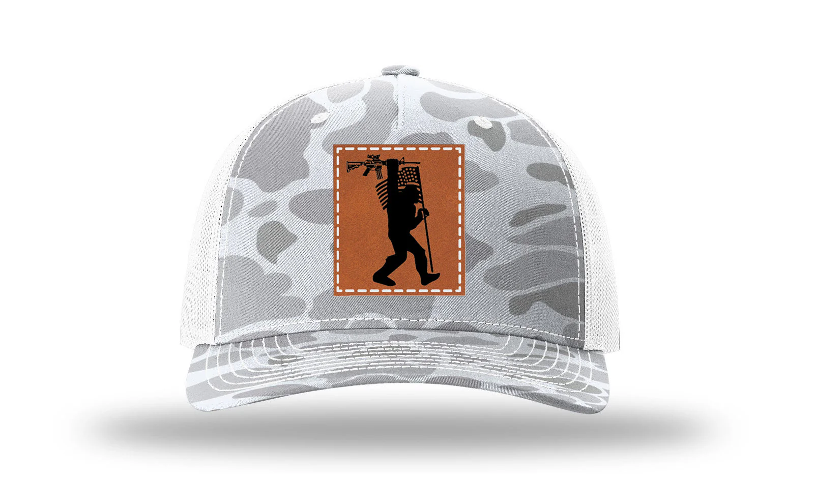 Squatch AR Flag  Leather Patch Richardson 112PFP Hat - Image 3