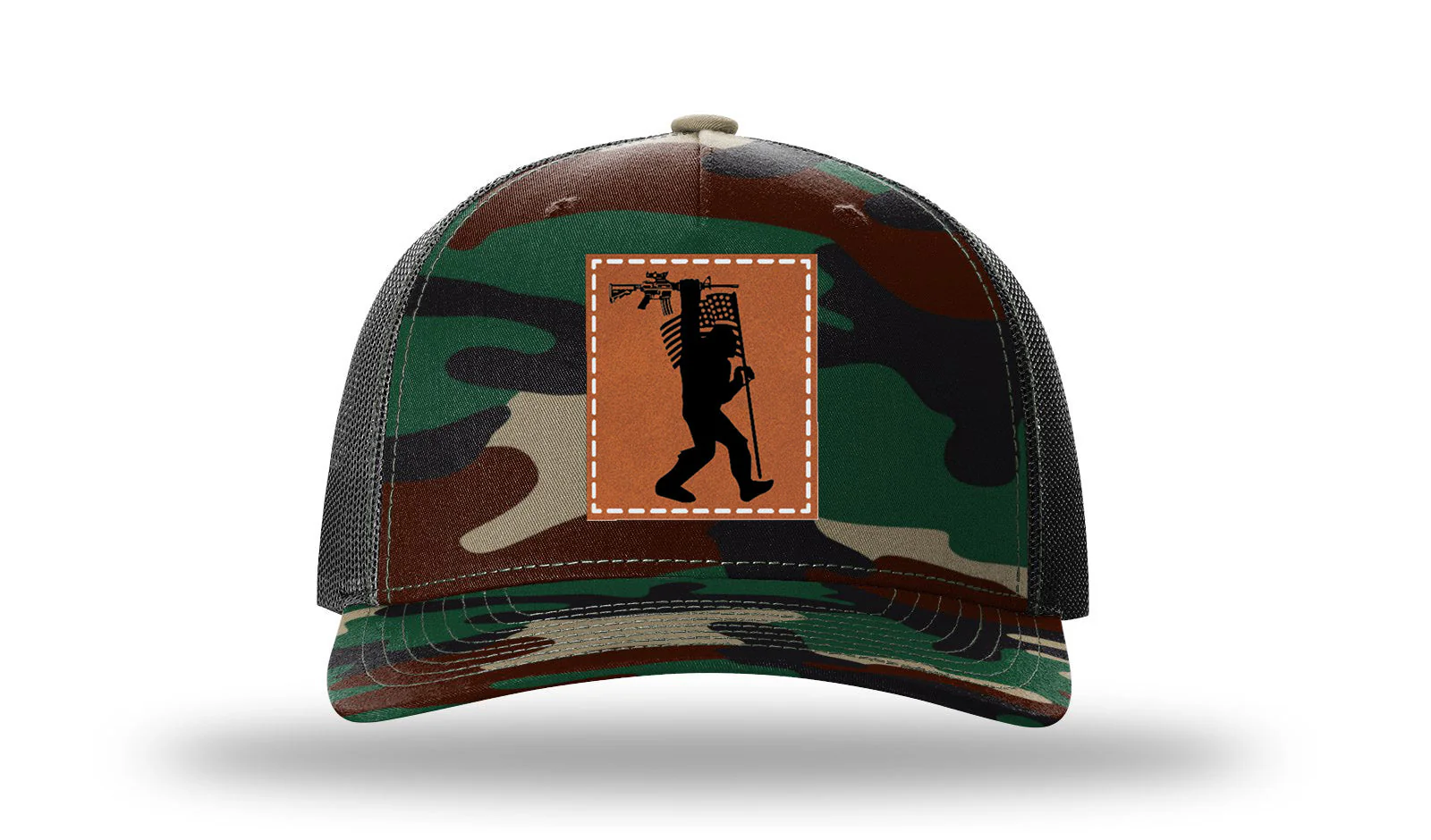 Squatch AR Flag  Leather Patch Richardson 112PFP Hat - Image 5