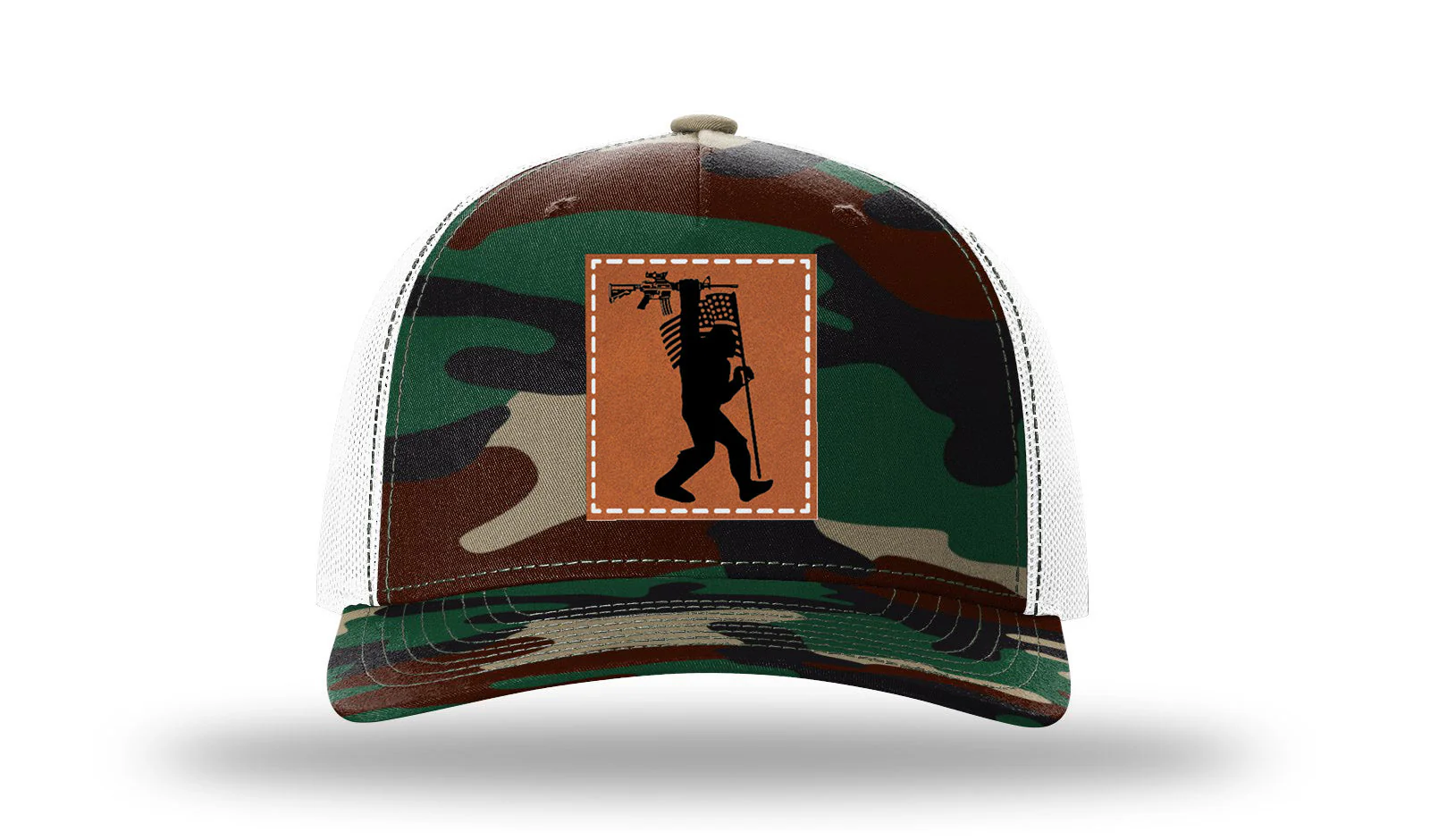 Squatch AR Flag  Leather Patch Richardson 112PFP Hat - Image 6