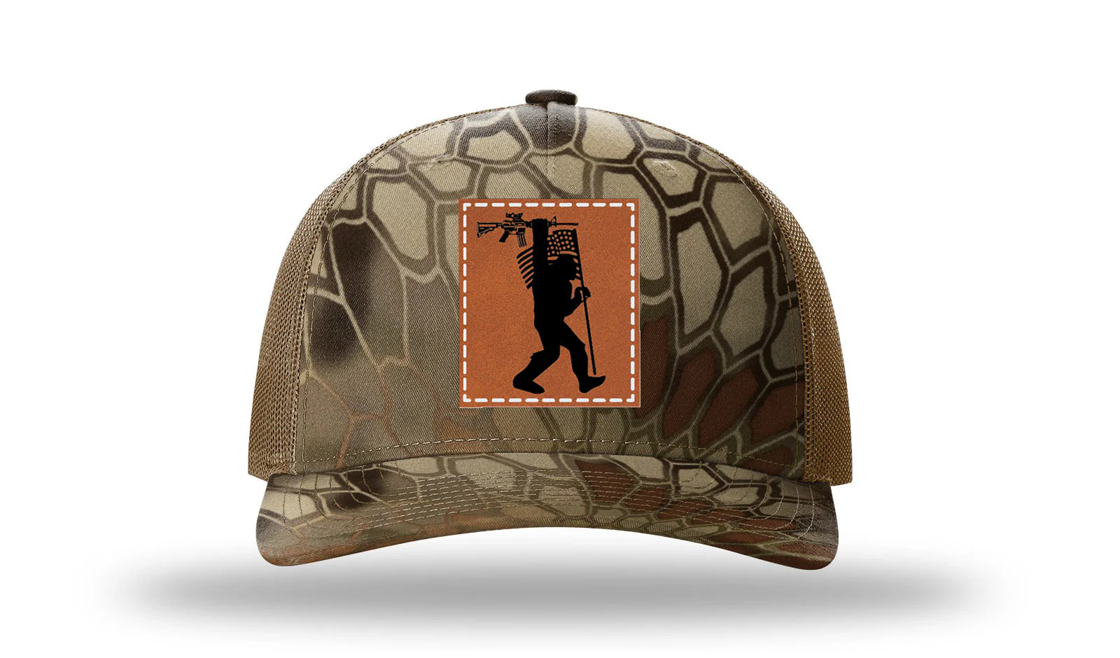 Squatch AR Flag  Leather Patch Richardson 112PFP Hat - Image 8