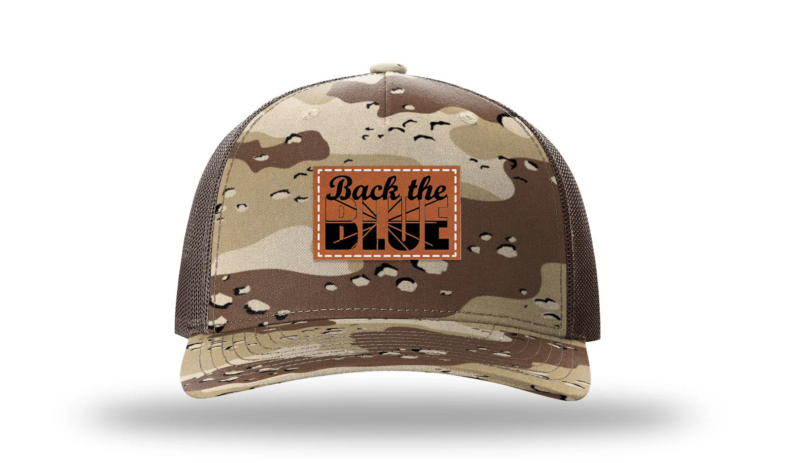 Back The Blue Leather Patch Richardson 112PFP Hat - Image 5