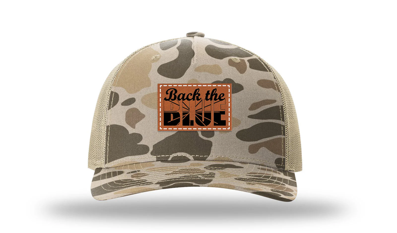 Back The Blue Leather Patch Richardson 112PFP Hat - Image 8