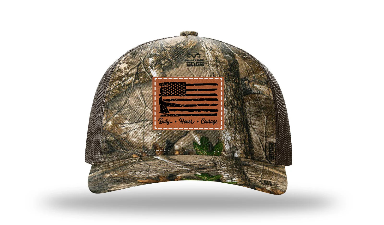 Firefighter Flag Leather Patch Richardson 112PFP Hat - Image 13