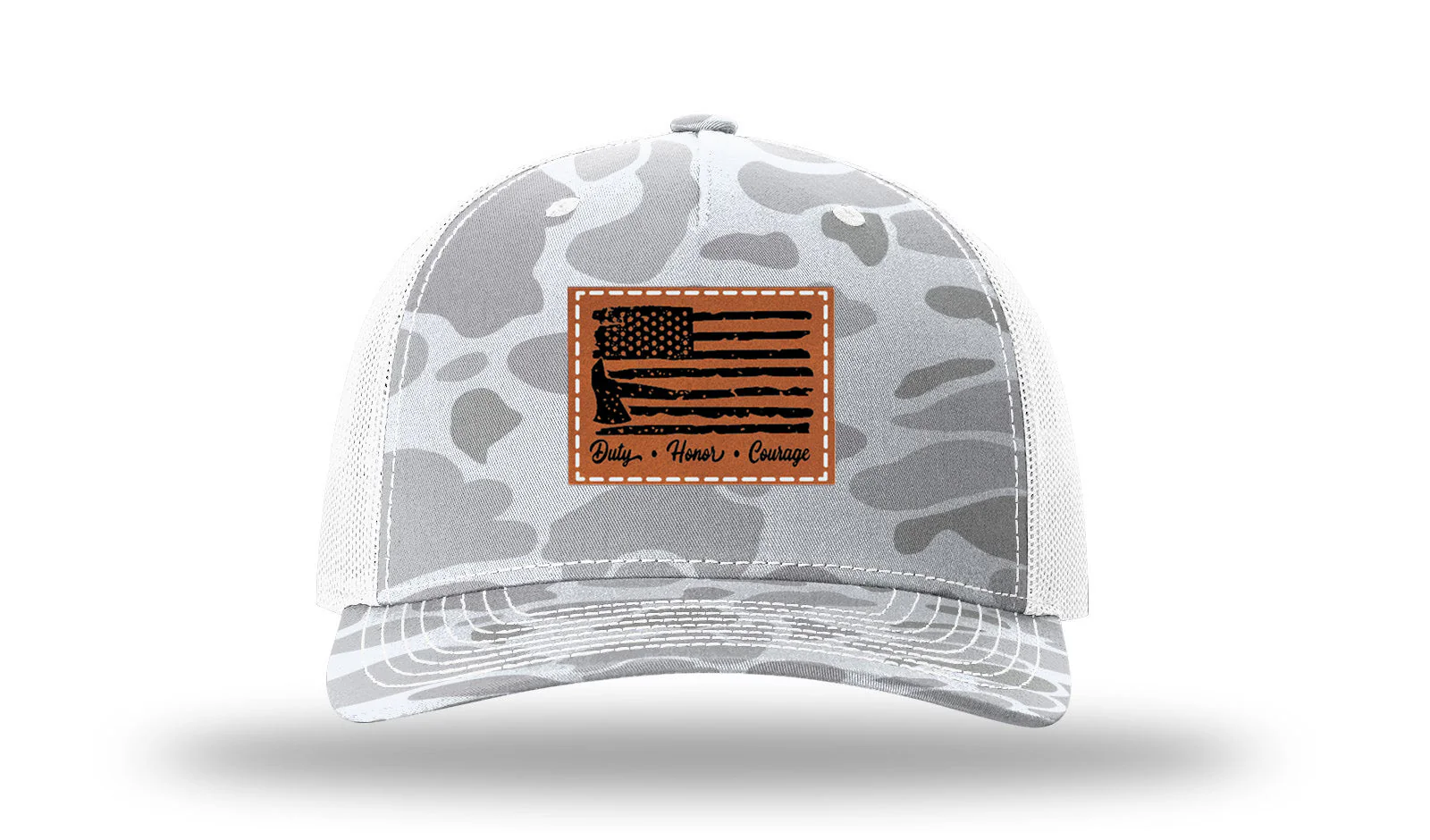 Firefighter Flag Leather Patch Richardson 112PFP Hat - Image 4