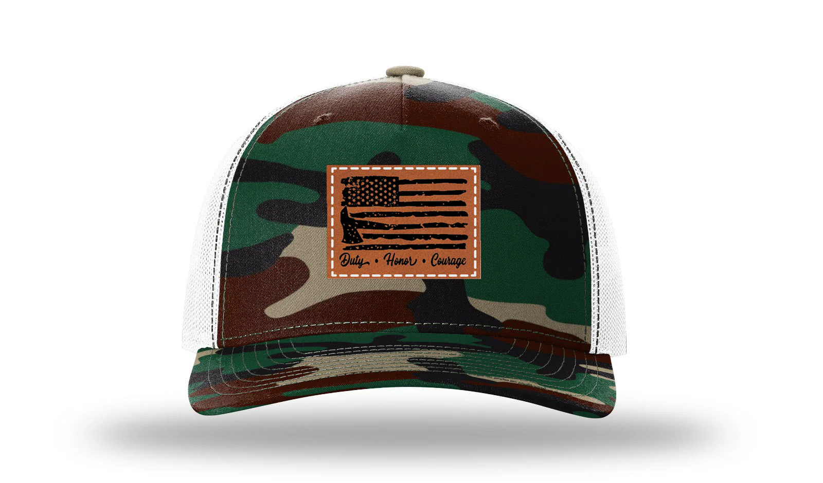 Firefighter Flag Leather Patch Richardson 112PFP Hat - Image 7